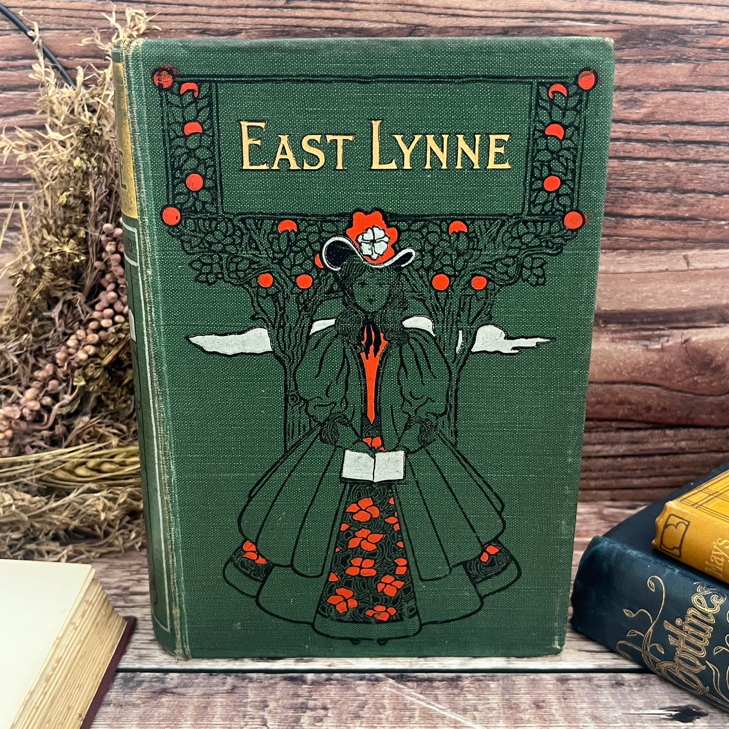East Lynne by Mrs Henry Wood Beautiful Binding of a Reading Lady Book
