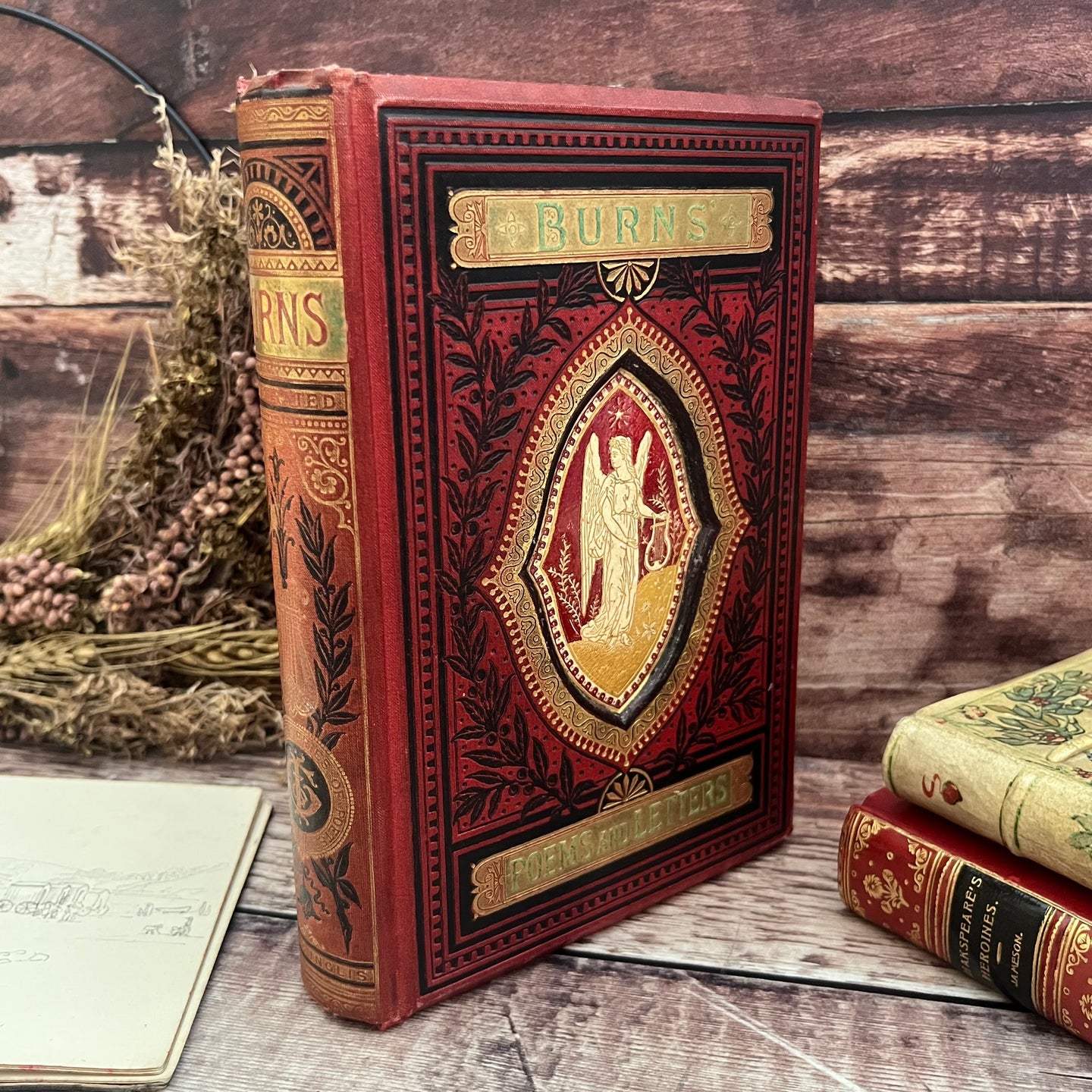 Robert Burn's Poetical Works Fine Cloth Binding by Gall and Inglis Book Victorian