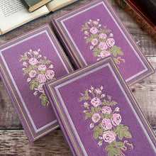 Load image into Gallery viewer, Collection of Three French Books by Comtesse de Segur; Floral Lilac Bindings 1979
