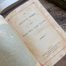 Load image into Gallery viewer, The Poetical Works of Lord Lytton; Victorian Poetry Book with Floral Binding
