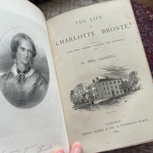 Load image into Gallery viewer, 1880&#39;s Complete Collection of the Life and Works of the Bronte Sisters Half Leather Marbled
