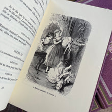 Load image into Gallery viewer, Collection of Three French Books by Comtesse de Segur; Floral Lilac Bindings 1979
