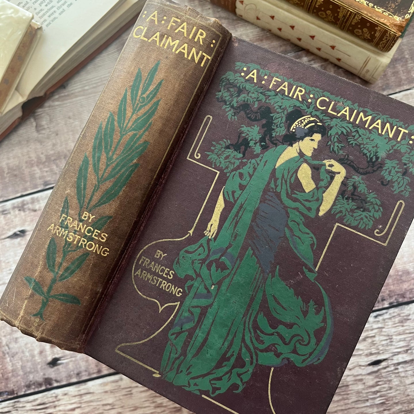 A Fair Claimant by Frances Armstrong Beautiful Pictorial Binding Antique Book