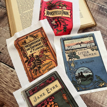 Load image into Gallery viewer, Glass Cleaning Cloths with Beautiful Digital Art Work of Real Antique Books
