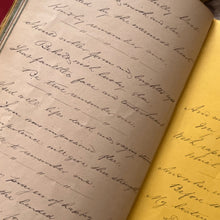 Load image into Gallery viewer, Early Victorian Manuscript Book; Hand Written Poetry and Illustrated Acrostic WORN
