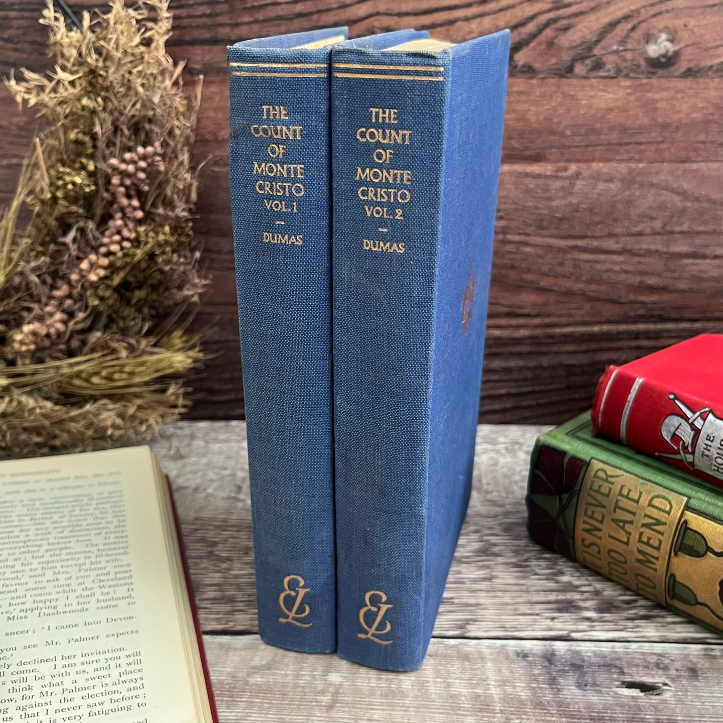 1955 The Count of Monte Cristo by Alexandre Dumas Two Volume Set