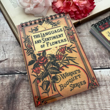 Load image into Gallery viewer, Spiral Bound Lined Notebook; A6 with Antique Book Art Cover
