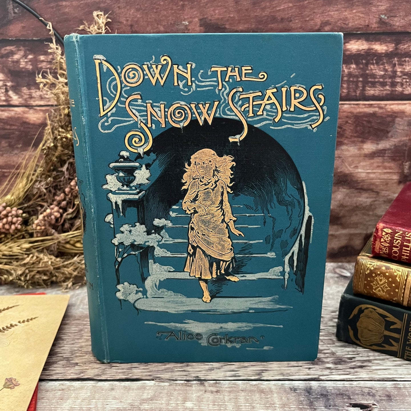 Down the Snow Stairs by Alice Corkran Illustrated Book Beautiful Cloth Binding