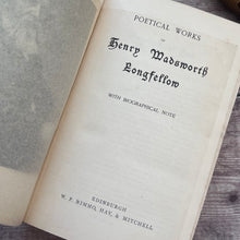 Load image into Gallery viewer, The Poetical Works of Henry Wadsworth Longfellow; Quarter Vellum Binding with Art Nouveau Detail

