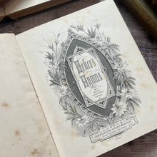 Load image into Gallery viewer, 1870 Heber&#39;s Hymns Mid Victorian 19th Century Purple Floral Binding Book Faded
