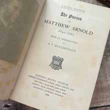 Load image into Gallery viewer, 1909 The Poetical Works of Matthew Arnold; Quarter Bound Vellum Edwardian Book
