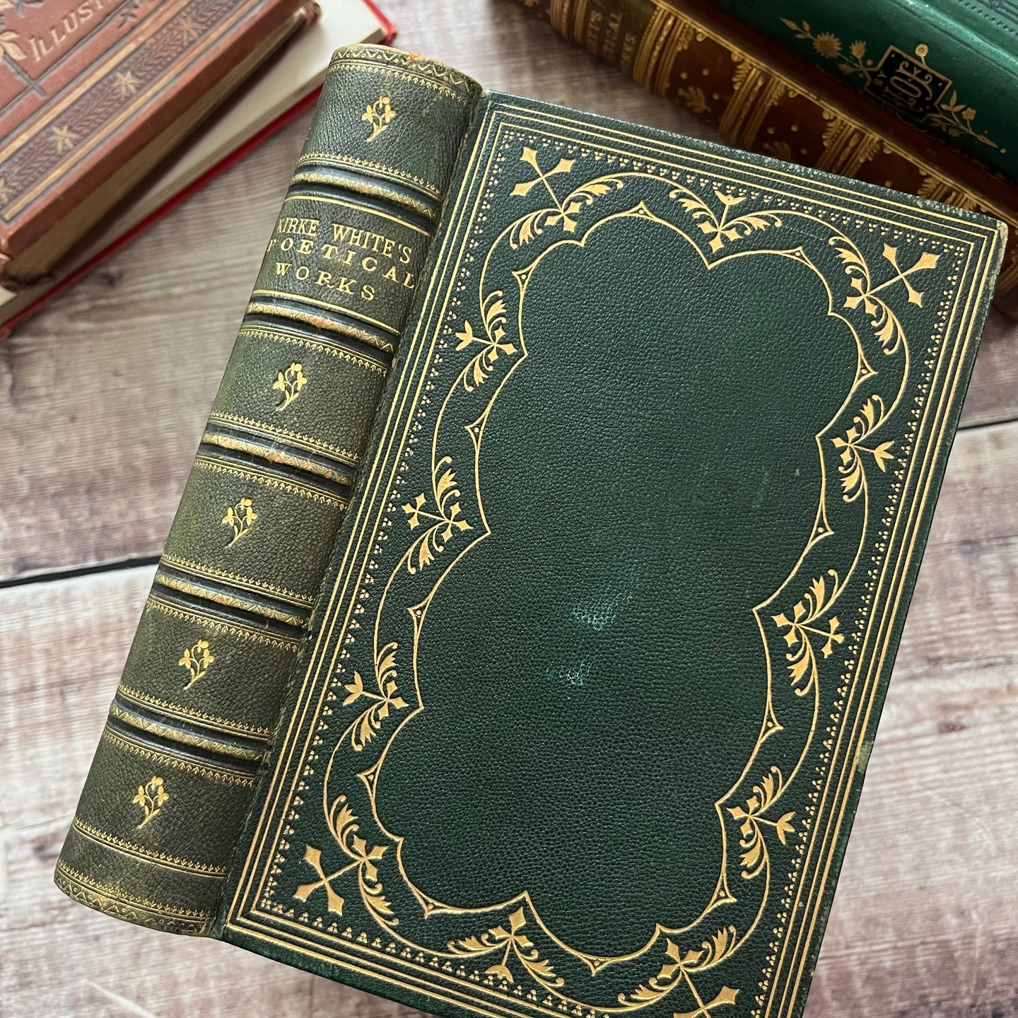 1867 The Poetical Works of Henry Kirke White Full Morocco Leather Victorian Book