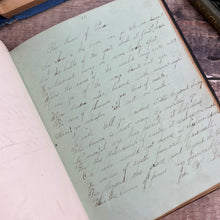 Load image into Gallery viewer, Early Victorian Manuscript Book; Full Embossed Leather with Original Verse and Printed Plates
