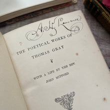 Load image into Gallery viewer, 1885 Gray's Poetical Works; Half Leather Book with Floral Decoration
