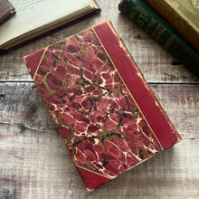 Load image into Gallery viewer, 1874 The Caxtons by Lord Lytton Half Calf Leather Book with Marbled Edges
