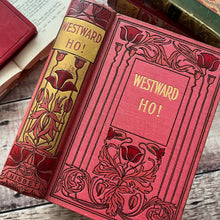 Load image into Gallery viewer, Westward Ho! By Charles Kingsley Art Nouveau Pink Antique Book
