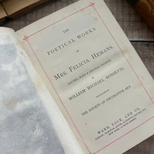 Load image into Gallery viewer, The Poetical Works of Mrs Hemans Beautiful Victorian Poetry Book
