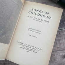 Load image into Gallery viewer, 1923 Songs of Childhood by Walter de la Mare; Fairy Stories Illustrated Book

