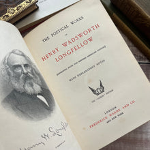 Load image into Gallery viewer, The Poetical Works of Henry Wadsworth Longfellow Beautiful Tree Calf Leather Book
