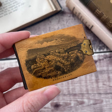 Load image into Gallery viewer, Miniature Notebook with Mauchline Ware Boards featuring a Scene of Auchinblae, Scotland
