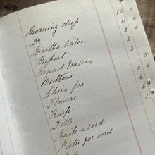 Load image into Gallery viewer, Victorian Hand Written Accounting Book with Clasp and Marbled Edges
