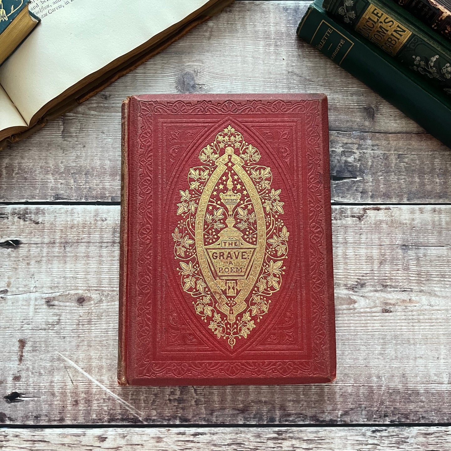 1858 The Grave A Poem by Robert Blair Fine Cloth Binding Victorian Book