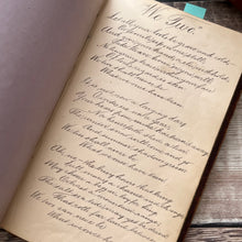 Load image into Gallery viewer, Early Victorian Manuscript Book; Hand Written Poetry and Illustrated Acrostic WORN
