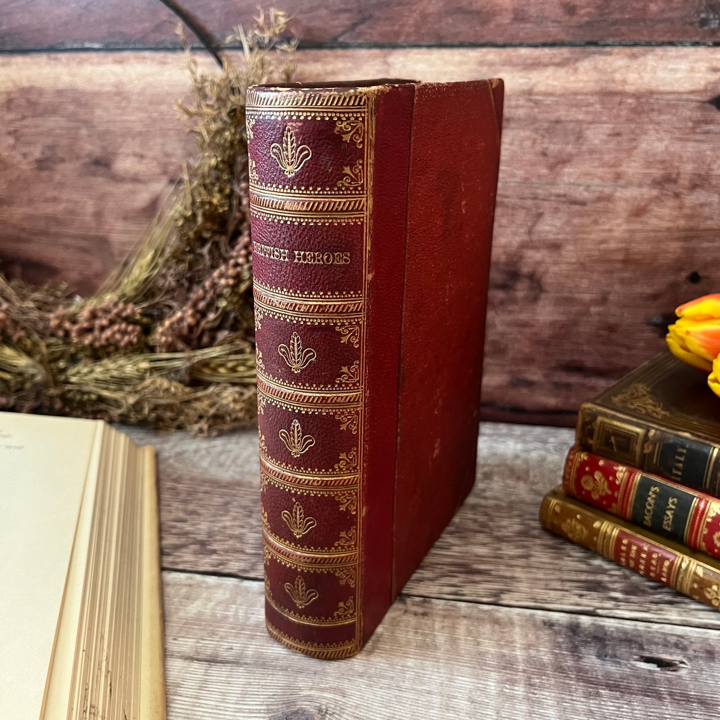 British Heroes in Foreign Wars or Cavaliers of Fortune Mid Victorian Half Leather Book