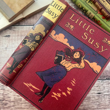 Load image into Gallery viewer, Little Susy Stories by Mrs E Prentiss Beautiful Binding of a Reading Girl
