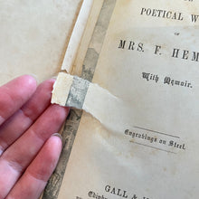 Load image into Gallery viewer, Mrs Heman&#39;s Poetical Works Fine Cloth Binding by Gall and Inglis Book
