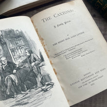 Load image into Gallery viewer, 1874 The Caxtons by Lord Lytton Half Calf Leather Book with Marbled Edges
