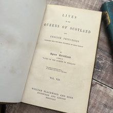 Load image into Gallery viewer, Lives of The Queens of Scotland and English Princesses Early Victorian Leather Set
