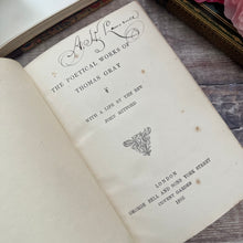 Load image into Gallery viewer, 1885 Gray's Poetical Works; Half Leather Book with Floral Decoration
