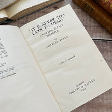 Load image into Gallery viewer, 1925 It Is Never Too Late to Mend by Charles Reade Half Calf Leather Book Marbled
