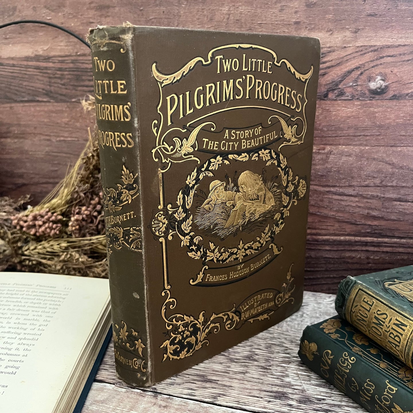 1895 Two Little Pilgrim's Progress by Frances Hodgson Burnett First Edition Book