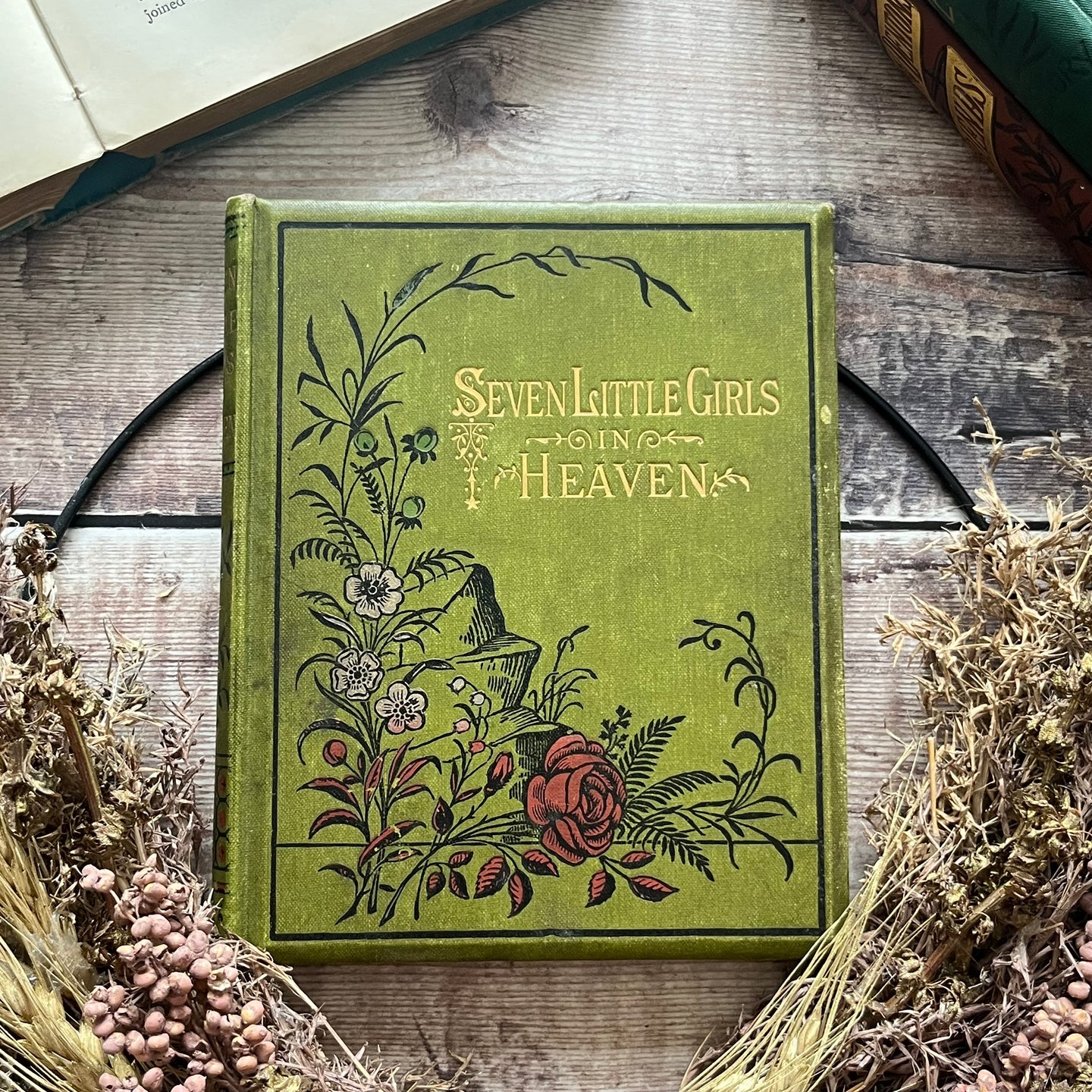 Seven Little Girls in Heaven Pretty Floral Binding Antique Edwardian Book