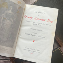 Load image into Gallery viewer, Set of 4 Antique Full Leather William Makepeace Thackeray Books with Floral Spines
