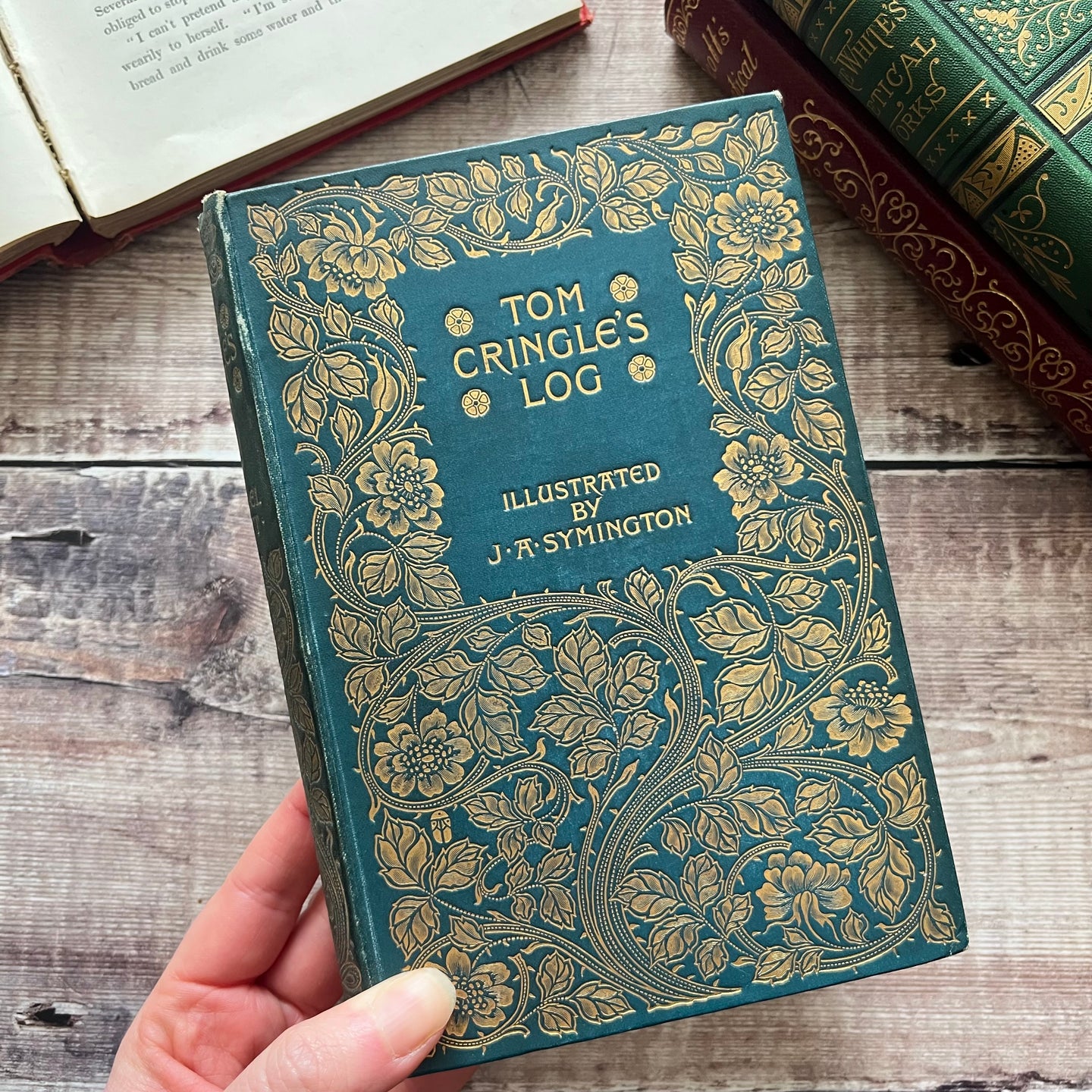 1895 Tom Cringle's Log AA Turbayne Binding Beautiful Art Nouveau Floral Book