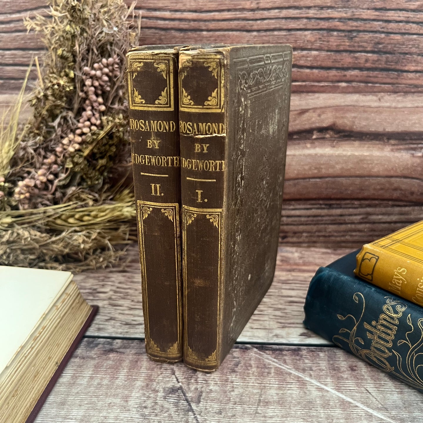 1842 Rosamond by Maria Edgeworth Two Volumes in Original Cloth Early Victorian Books
