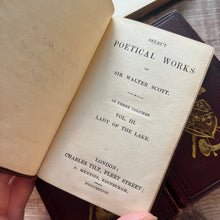 Load image into Gallery viewer, 1838 Three Volume Full Morocco Set of Walter Scott's Poetical Works

