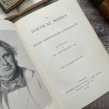 Load image into Gallery viewer, 1887 The Poetical Works of Longfellow Full Tree Calf Leather Binding
