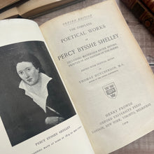 Load image into Gallery viewer, 1909 Shelley&#39;s Poetical Works Quarter Bound Vellum Antique Fine Binding Book
