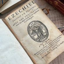 Load image into Gallery viewer, 1698 Ezechiel French Antiquarian Volume Full Leather Binding with Gauffered Edges
