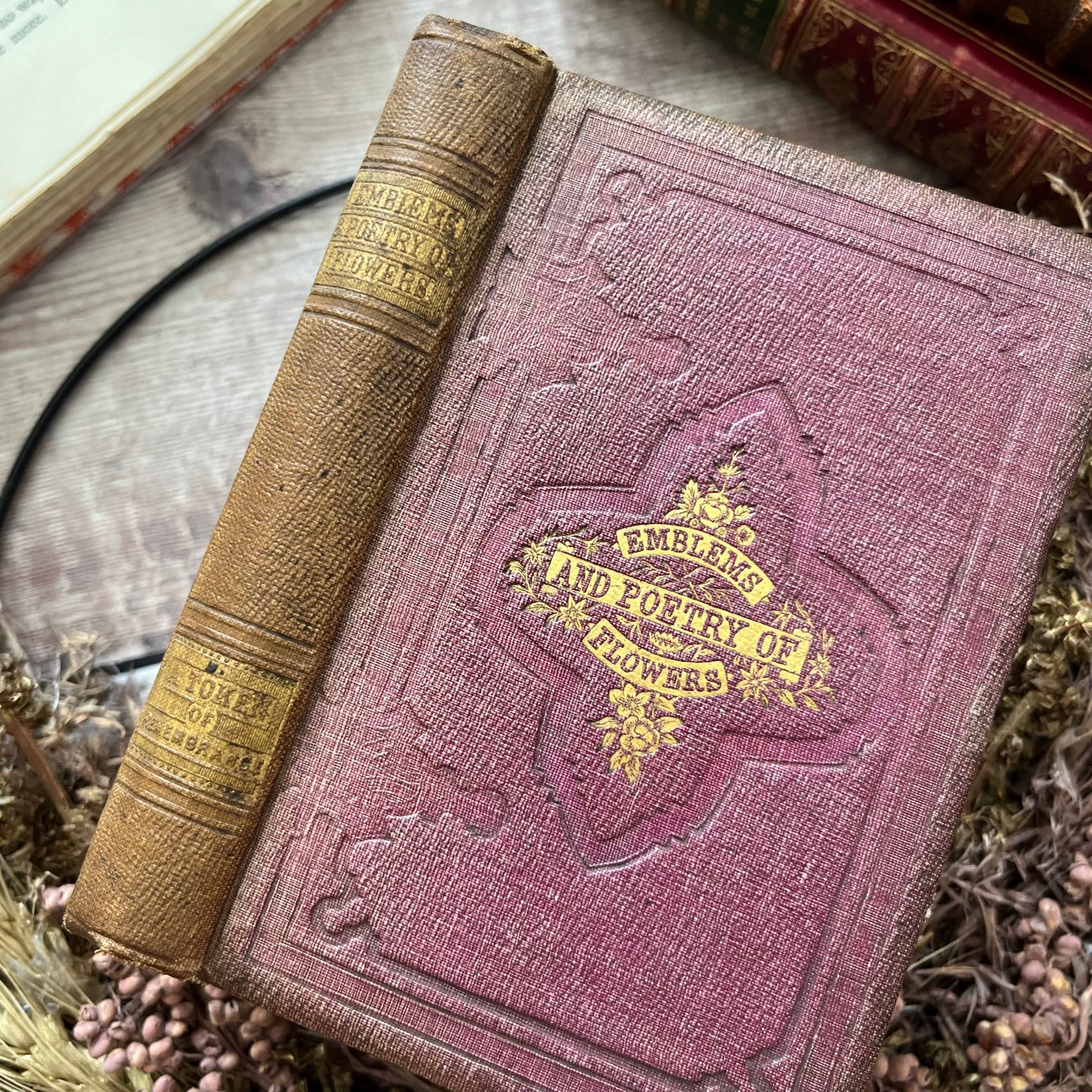 1864 The Emblems and Poetry of Flowers Early Victorian Purple Book