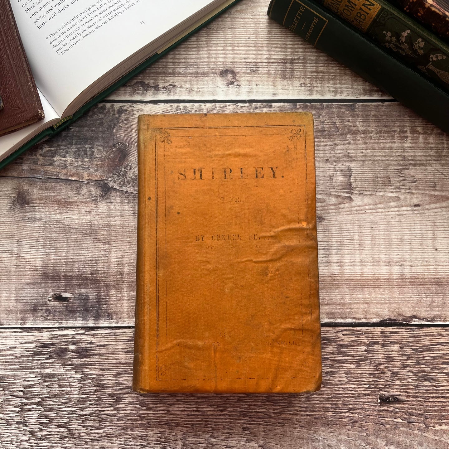 Rare 1857 Shirley by Currer Bell (Charlotte Bronte) Early Victorian Book