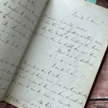 Load image into Gallery viewer, Early Victorian Manuscript Book; Hand Written Poetry and Illustrated Acrostic WORN
