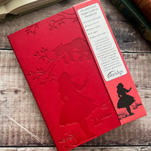 Load image into Gallery viewer, A5 Embossed Vegan Leather Notebook...Alice in Wonderland Theme
