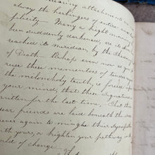 Load image into Gallery viewer, Early Victorian Manuscript Book; Full Embossed Leather with Original Verse and Printed Plates
