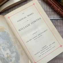 Load image into Gallery viewer, The Poetical Works of William Cowper Late Victorian Illustrated Floral Book
