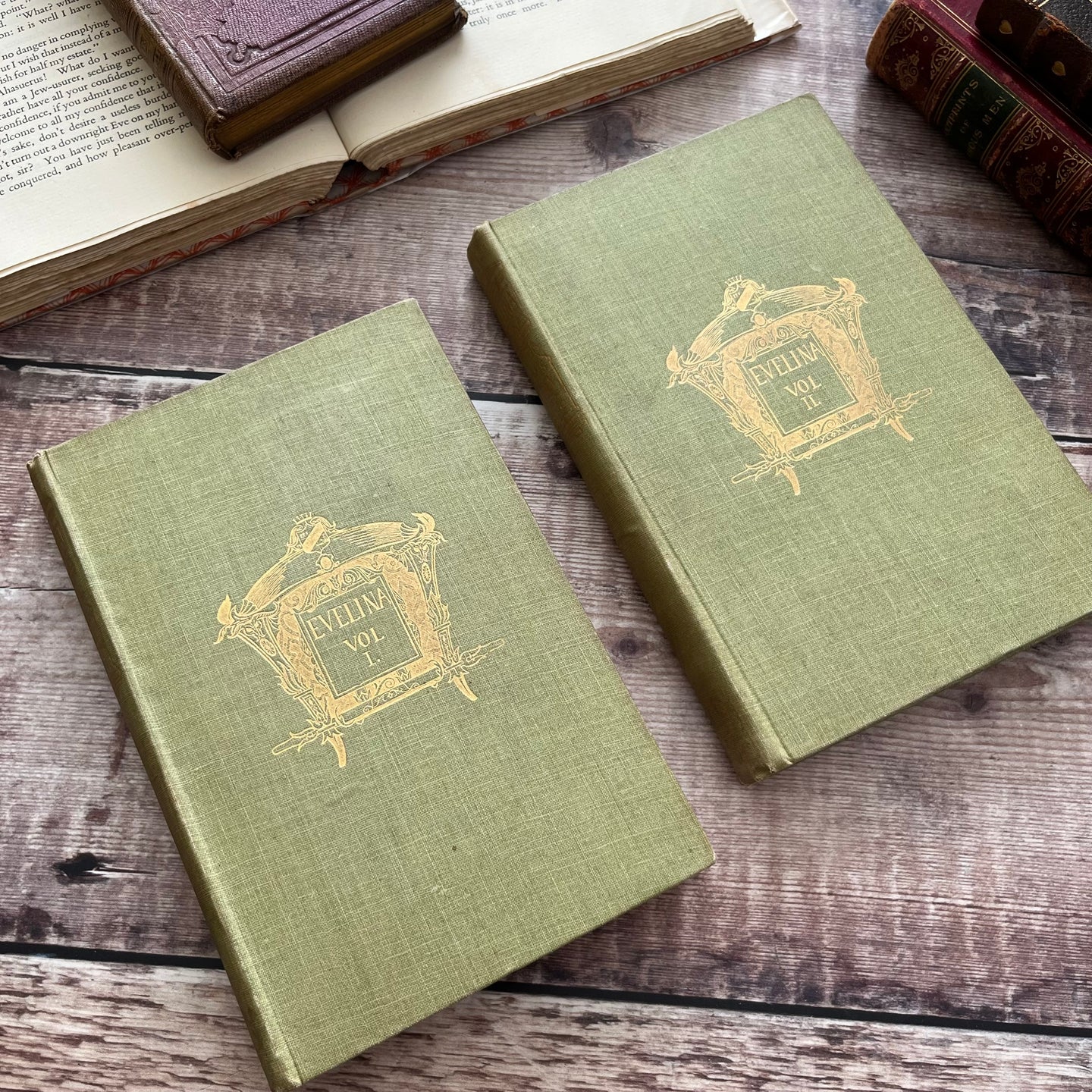 1894 Two Volume Edition of Evelina by Frances (Fanny) Burney Illustrated Victorian